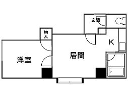 南1西18ビル 1LDKの間取図画像