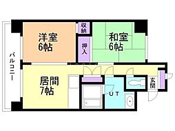 ノール植物園 2DKの間取図画像