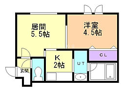 ツインズ大通弐番館 1DKの間取図画像