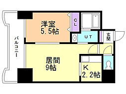ティアラ資生館 1LDKの間取図画像