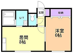 ジュネス大通 1LDKの間取図画像