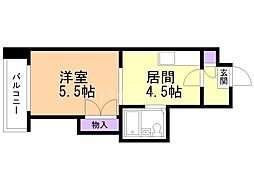 札幌JOW2ビル 1DKの間取図画像