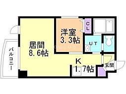 札幌レジデンス知事公館 1LDKの間取図画像