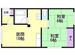 グリーンハウス 2LDKの間取図画像
