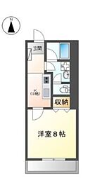 ビューメゾンモモセ 2階1Kの間取り