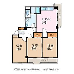 モダニティパレス望月 2階3LDKの間取り