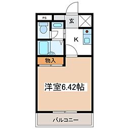 ナカタナウ21 1Kの間取図画像