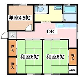 シティハイム秋桜A 3DKの間取図画像