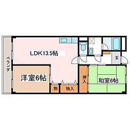 リンピア石橋 2LDKの間取図画像