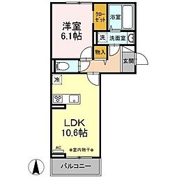 Maison de aube 1LDKの間取図画像