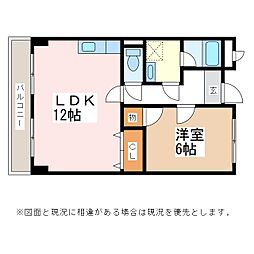 マンションプレステージ・サザン 1LDKの間取図画像