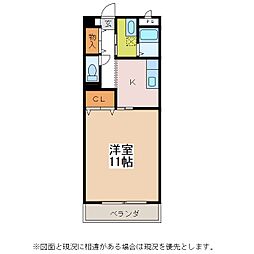 ビュー・クレスト 1Kの間取図画像