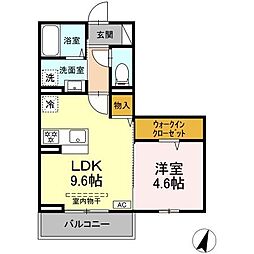フェリシア・パレス 1LDKの間取図画像