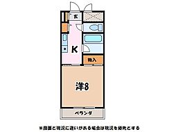 メゾン渚 1Kの間取図画像