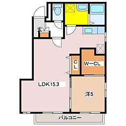 グリーンパレスM&Y 1LDKの間取図画像