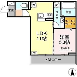 NEXUS D-ROOM笹部II 1LDKの間取図画像