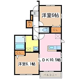 フリーデ・ノイ 2LDKの間取図画像