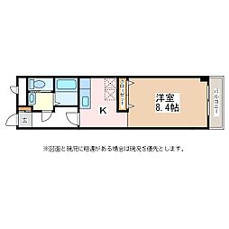宮坂中央ビル 1Kの間取図画像