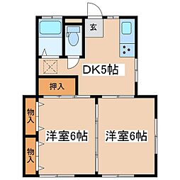 フローレンス5 2DKの間取図画像