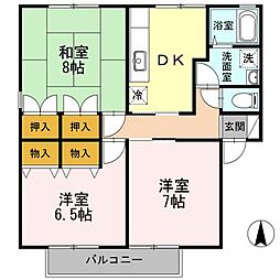 クレアール・双葉C 3DKの間取図画像