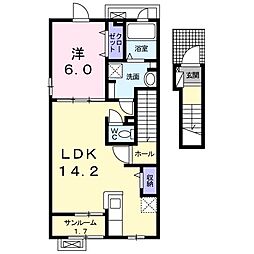 リアンハイム寿 1LDKの間取図画像