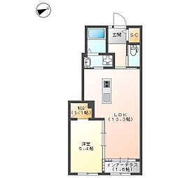ビューメゾン寿 1LDKの間取図画像