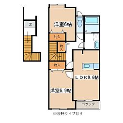 サニーパレス 2DKの間取図画像