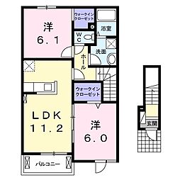 サニー・ブリーゼN 2LDKの間取図画像