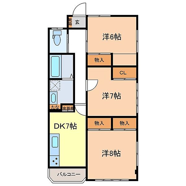 長野県長野市平林２丁目(賃貸マンション3DK・3階・70.12㎡)の写真 その2