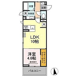 Glicina 3階1LDKの間取り