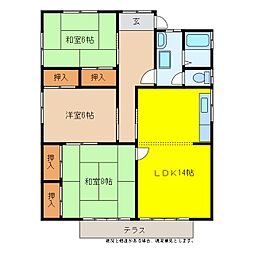 タウンハウス赤沼 1階3LDKの間取り