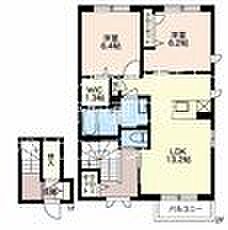 JR信越本線 安茂里駅 徒歩7分の賃貸アパート 2階2LDKの間取り