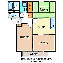 コーポタキザワ2 3DKの間取図画像