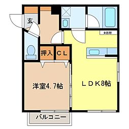 アベニール雅・21 1LDKの間取図画像