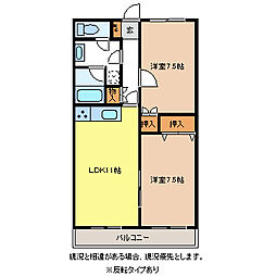 Y'sコート 2LDKの間取図画像