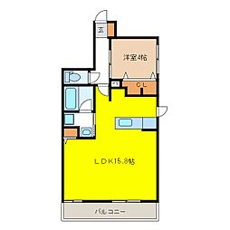アヴァンセ東口 1LDKの間取図画像