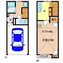 ハイクオリティ三輪C棟 1Kの間取図画像