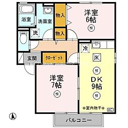 リバーシティB 2LDKの間取図画像