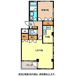 シャンティ・モア 1LDKの間取図画像