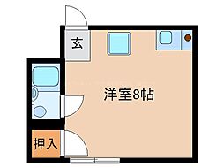 ベルコーポ西後町 ワンルームの間取図画像