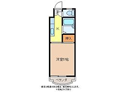 ドムスミワ東館 1Kの間取図画像