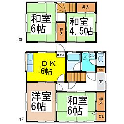 稲里一丁目賃貸戸建　南西 4DKの間取り
