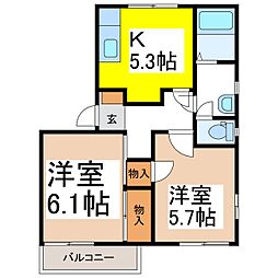 エステートこやまSE 2Kの間取図画像