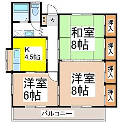 光コーポ 3DKの間取図画像