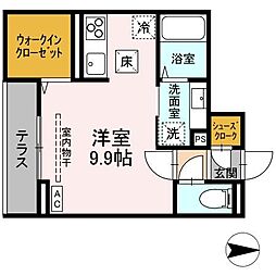 J-Room妃 VII番館 屋代駅前 ワンルームの間取図画像