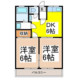シティハイムくらたC 2DKの間取図画像