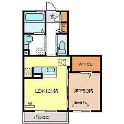 レイシスボッシェ 1LDKの間取図画像
