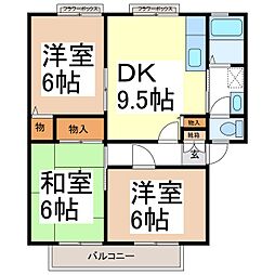 サンビレッジ青木島B 3DKの間取図画像