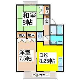 メゾンリポーズB 2DKの間取図画像