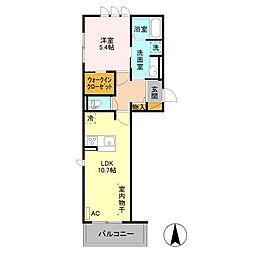 Melarossa 1LDKの間取図画像